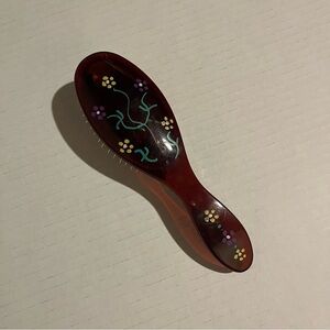 Hair Brush Generic Accessory For Dolls Floral Hand Painted